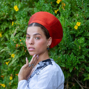 כובע ברט כתמתם עם טקסטורה עדינה כיסוי ראש נצחי לנשים דתיות