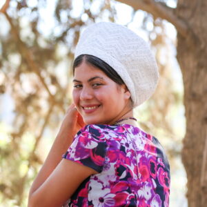 כובע ברט לבן אצילי מאמא כובע